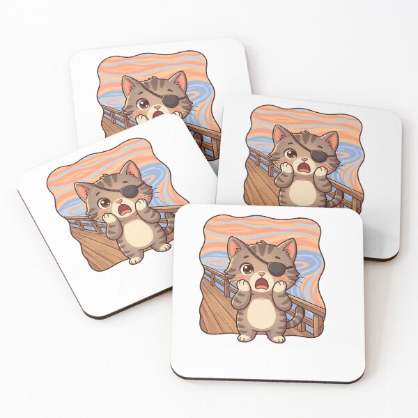 Item preview, Cat in The Scream – Funny Art Parody designed and sold by 1smillaundfiete.