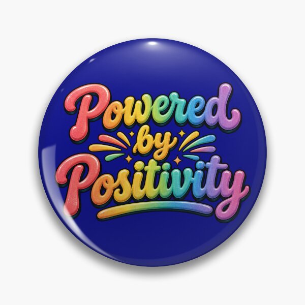 Item preview, Powered by Positivity Colorful Rainbow Slogan designed and sold by shorethings.