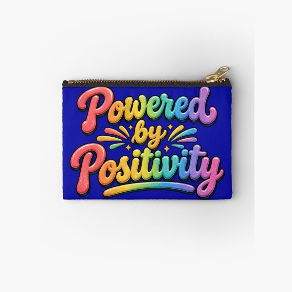 Item preview, Powered by Positivity Colorful Rainbow Slogan designed and sold by shorethings.