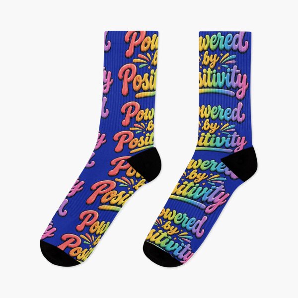 Item preview, Powered by Positivity Colorful Rainbow Slogan designed and sold by shorethings.