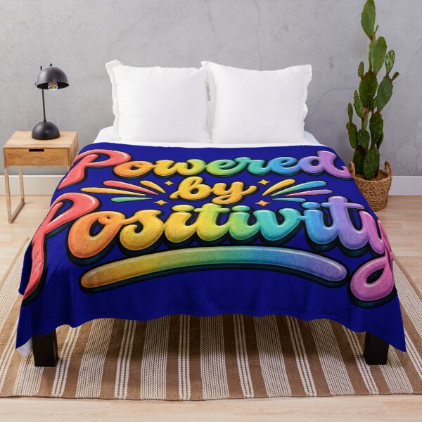 Item preview, Powered by Positivity Colorful Rainbow Slogan designed and sold by shorethings.