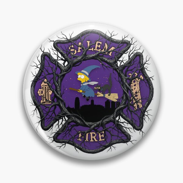 Item preview, Spooky Branches Salem Fire Department (MA) x The Simpsons Lisa Simpson Witch designed and sold by Bee Bum Designs.