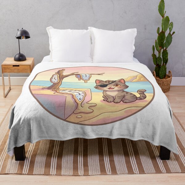 Item preview, Cat in Dalí’s Melting Clocks – Surreal Cat Art designed and sold by 1smillaundfiete.