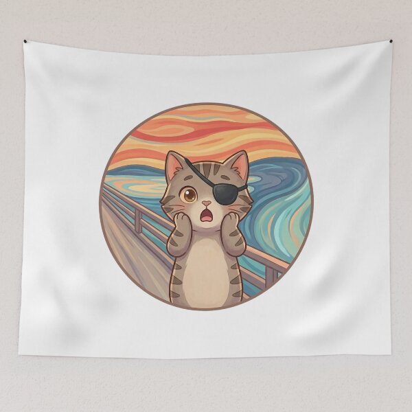 Item preview, Cat in the Scream – Art Parody designed and sold by 1smillaundfiete.