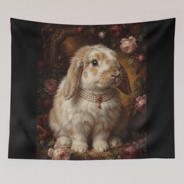 Item preview, Noble Lop Rabbit with Ruby Pearl Choker designed and sold by Real Beast Art.
