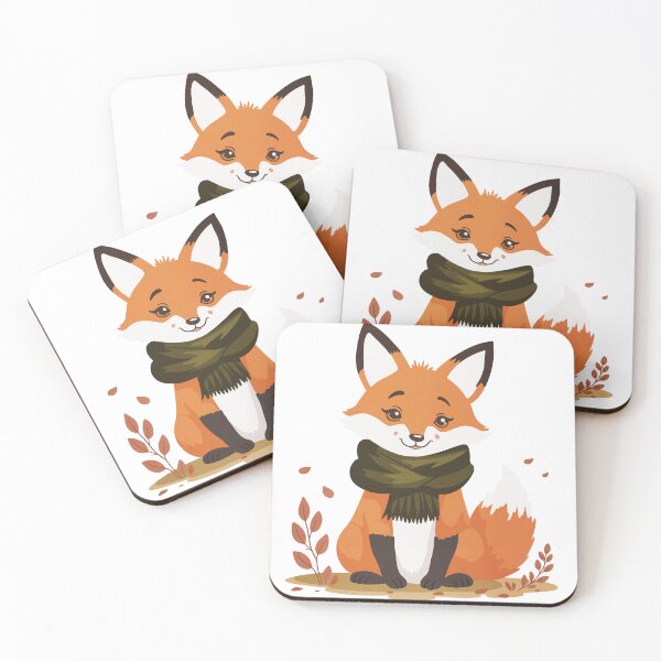 Item preview, Cozy Fox with Scarf Illustration designed and sold by DinaArtStudio.