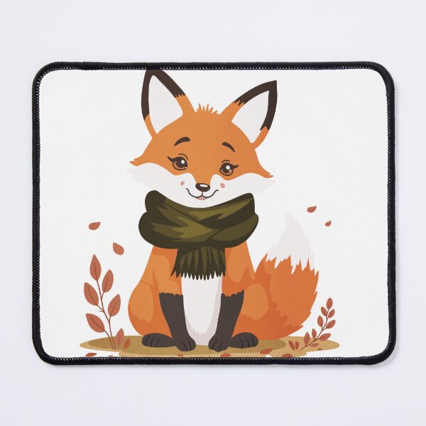 Item preview, Cozy Fox with Scarf Illustration designed and sold by DinaArtStudio.
