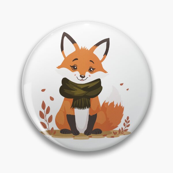 Item preview, Cozy Fox with Scarf Illustration designed and sold by DinaArtStudio.