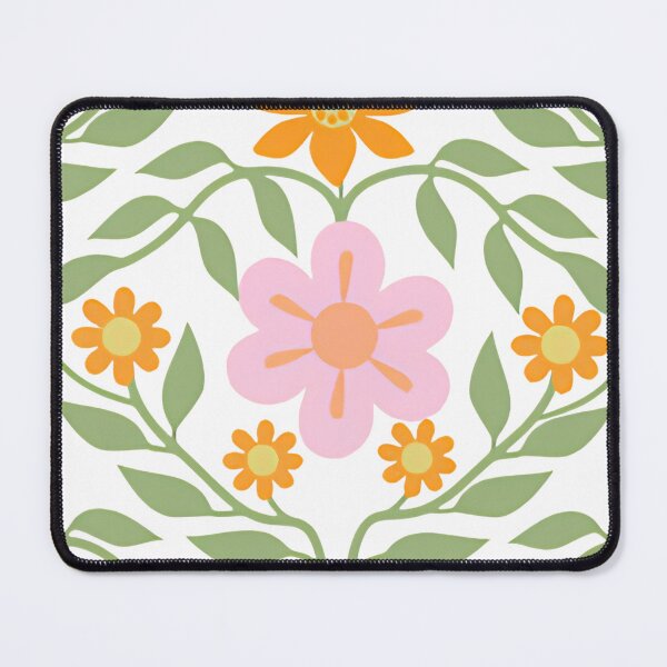 Item preview, Cute Pastel Orange Daisy & Sage Green Floral Seamless Pattern designed and sold by LuxocaDesigns24.