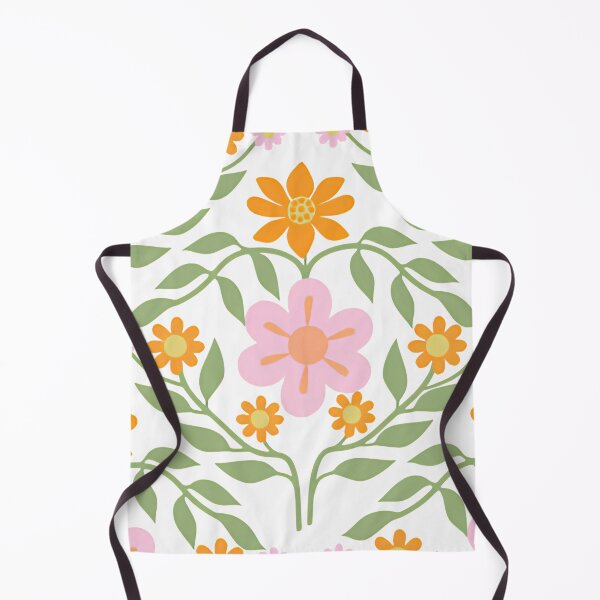 Item preview, Cute Pastel Orange Daisy & Sage Green Floral Seamless Pattern designed and sold by LuxocaDesigns24.