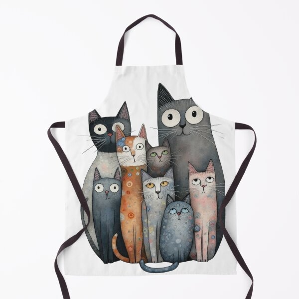Item preview, The Curious Cat Family – Whimsical Cat Art designed and sold by EleganceStudio.
