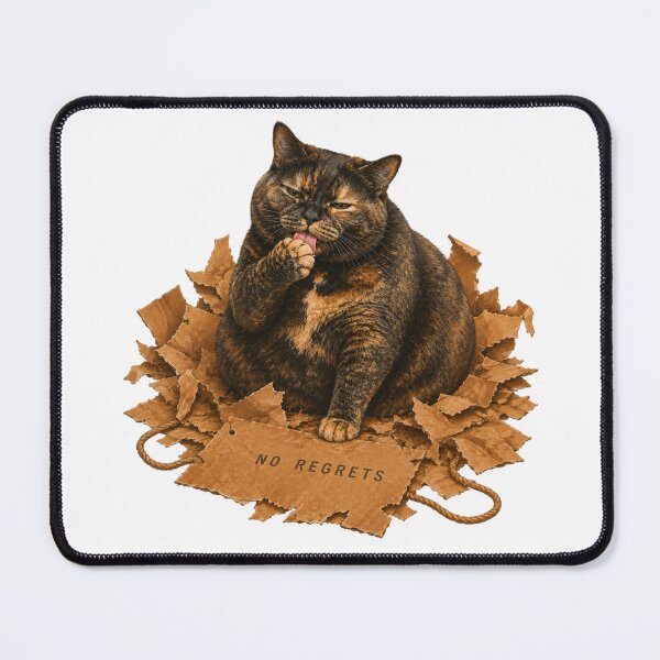 Item preview, No Regrets, Tortoiseshell Cat and Shredded Paper Bag designed and sold by VelvetClawStudio.
