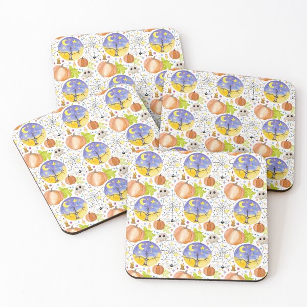 Item preview, Cute Watercolor Halloween Seamless Pattern with Pumpkins, Ghosts, and Spooky Moon designed and sold by SvitlanaSolo.