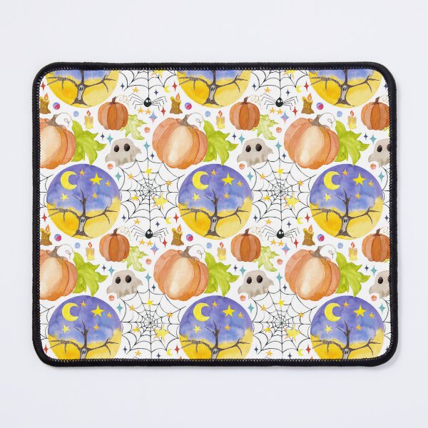 Item preview, Cute Watercolor Halloween Seamless Pattern with Pumpkins, Ghosts, and Spooky Moon designed and sold by SvitlanaSolo.