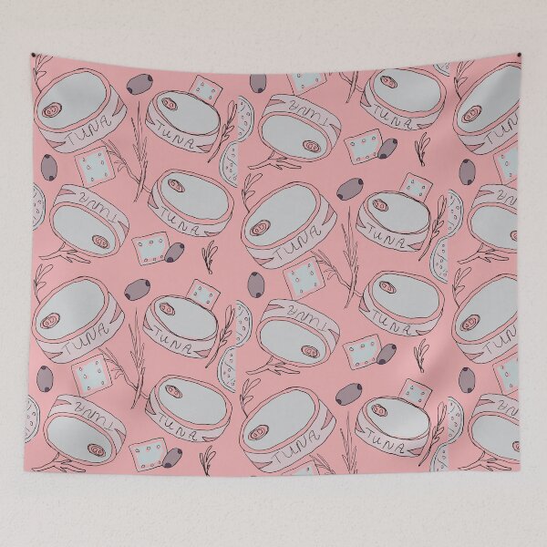 Item preview, Vintage tinned fish pattern designed and sold by CottageComfortsShoppe.