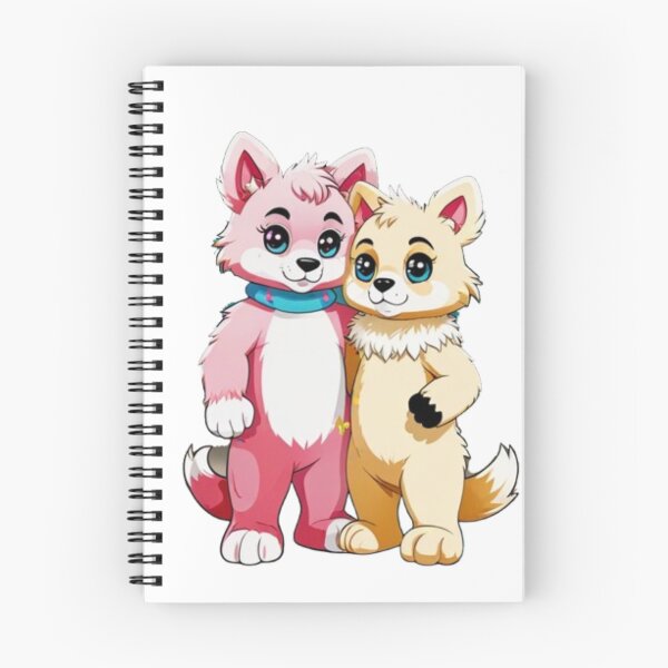 Item preview, Kawaii Fursuit Duo Sticker | Cute Furry Fox Wolf Characters | Pastel Pink Gold Furry Art Sticker designed and sold by HOODYBUDSTYLES.