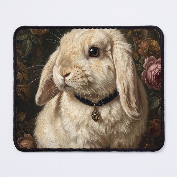 Item preview, Noble Lop Rabbit with Antique Gold Pendant designed and sold by Real Beast Art.