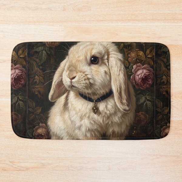 Item preview, Noble Lop Rabbit with Antique Gold Pendant designed and sold by Real Beast Art.