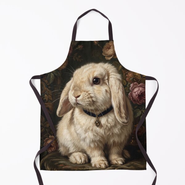 Item preview, Noble Lop Rabbit with Antique Gold Pendant designed and sold by Real Beast Art.