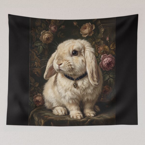 Item preview, Noble Lop Rabbit with Antique Gold Pendant designed and sold by Real Beast Art.