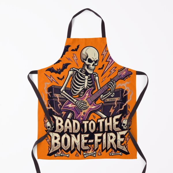 Item preview, Bad To The Bone-Fire - Heavy Metal Rocker Skeleton Playing Electric Guitar designed and sold by LUKOWEAR.