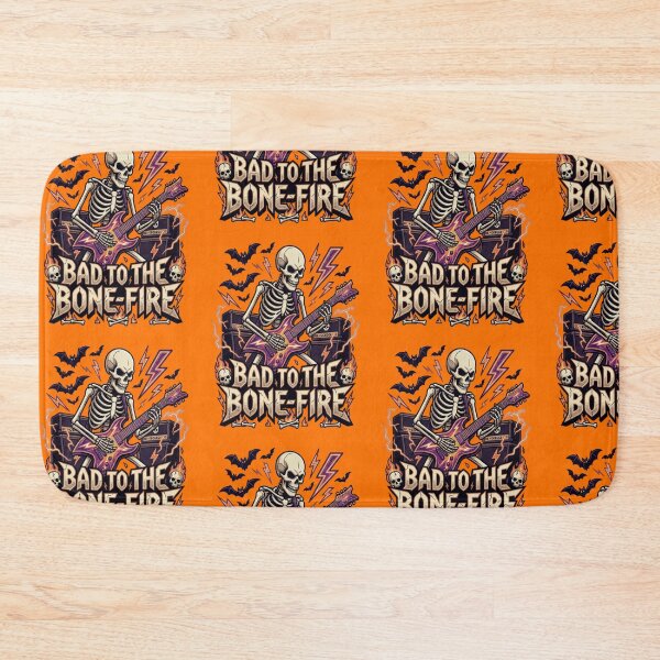 Item preview, Bad To The Bone-Fire - Heavy Metal Rocker Skeleton Playing Electric Guitar designed and sold by LUKOWEAR.