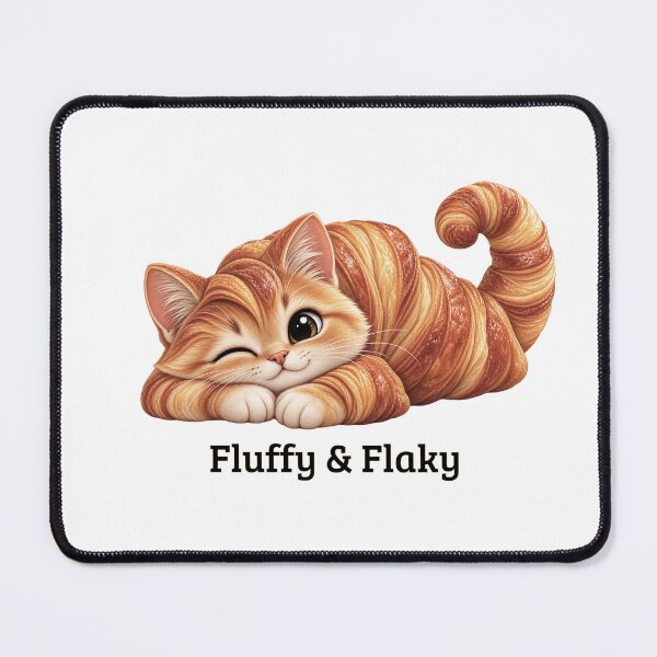 Item preview, Cute Cat Croissant – Fluffy & Flaky designed and sold by Butterfly Effect.