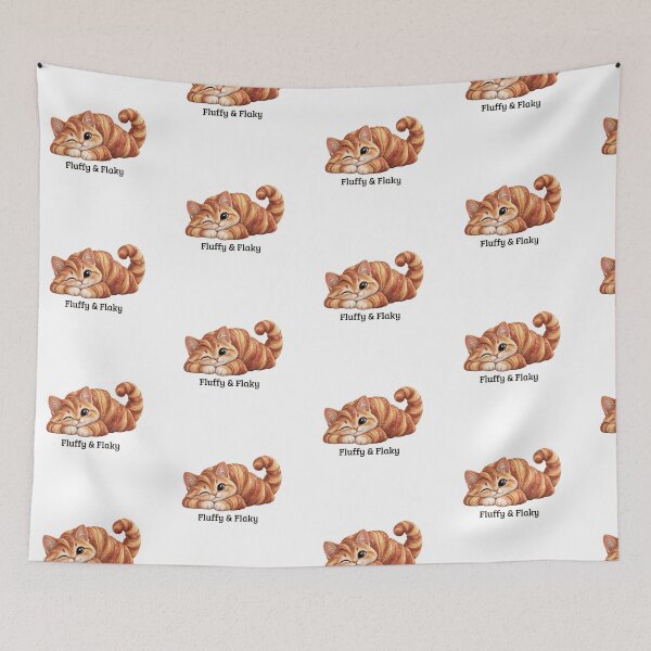Item preview, Cute Cat Croissant – Fluffy & Flaky designed and sold by Butterfly  Effect.