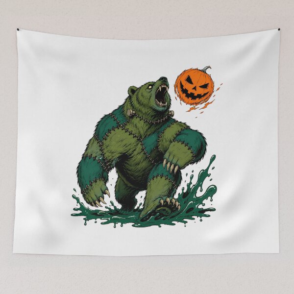 Item preview, Frankenstein Monster Grizzly Bear Spooky Halloween Horror designed and sold by chattsuede.