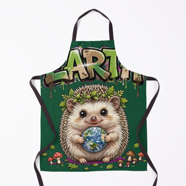 Item preview, Earth Day Graffiti Hedgehog Globe Leaves designed and sold by Surviving Monday Club.