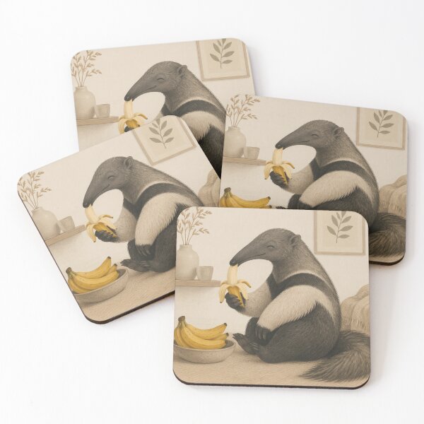 Item preview, Hygge Anteater & Banana "DELICIOUS" #2 Portrait designed and sold by NickWhittleArt.