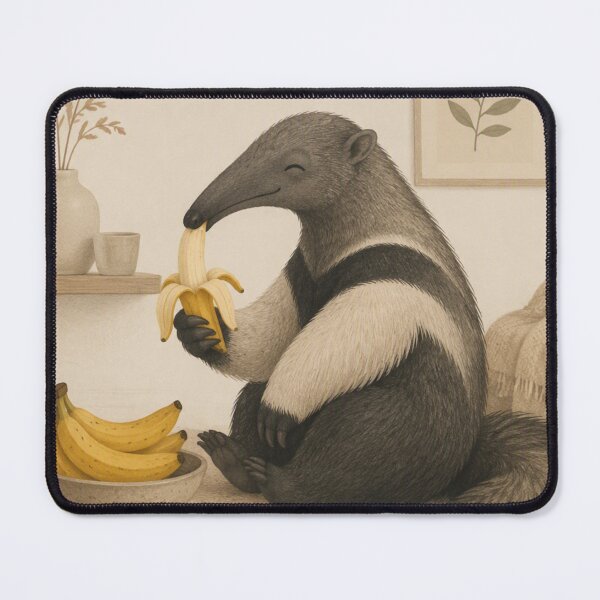Item preview, Hygge Anteater & Banana "DELICIOUS" #2 Portrait designed and sold by NickWhittleArt.