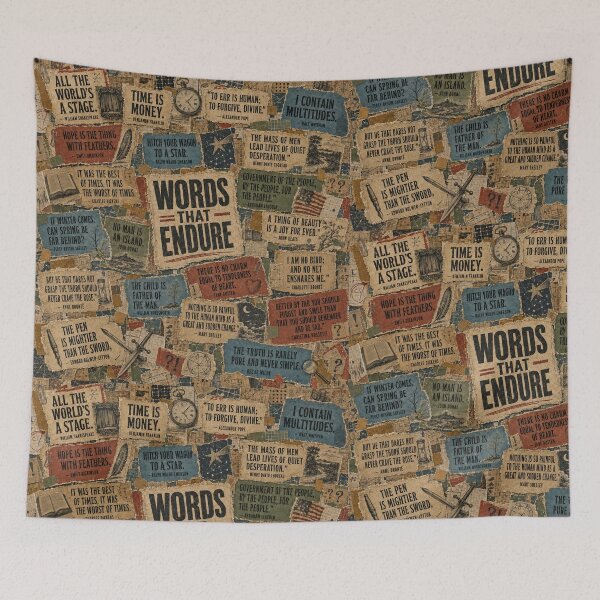 Item preview, Famous Quotes Vintage Paper Collage designed and sold by Qenlo.