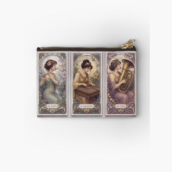 Item preview, Art Nouveau Style Musicians FDT- Flute, Dulcimer & Tuba designed and sold by 3rdBirdInk.