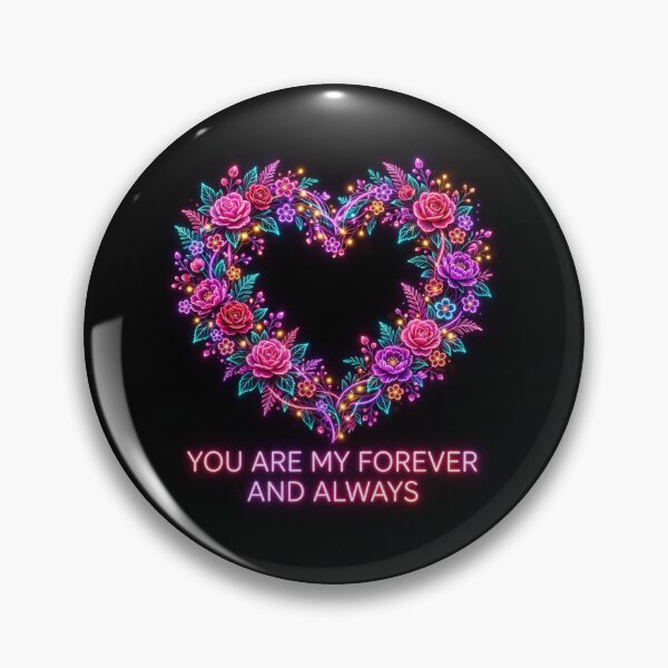 Item preview, You Are My Forever And Always Neon Floral Heart Black designed and sold by Aliplus+.