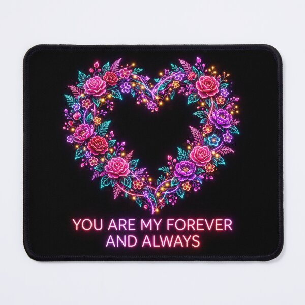 Item preview, You Are My Forever And Always Neon Floral Heart Black designed and sold by Aliplus+.