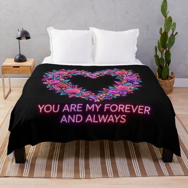 Item preview, You Are My Forever And Always Neon Floral Heart Black designed and sold by Aliplus+.