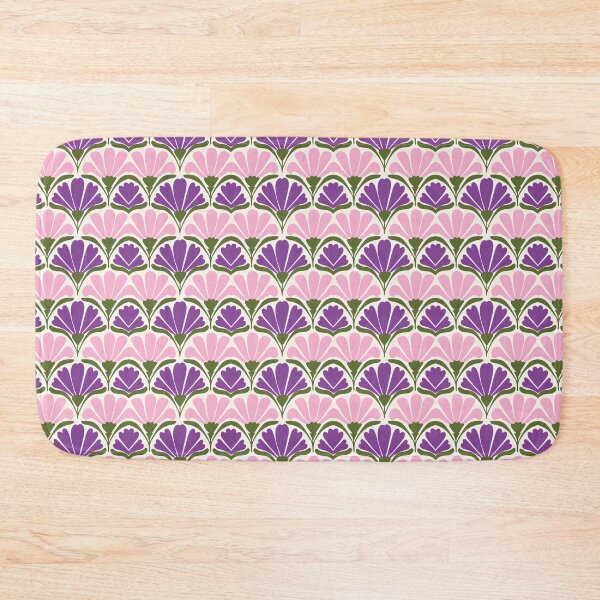 Item preview, Retro Art Deco Purple & Pink Lotus Floral Seamless Pattern designed and sold by LuxocaDesigns24.