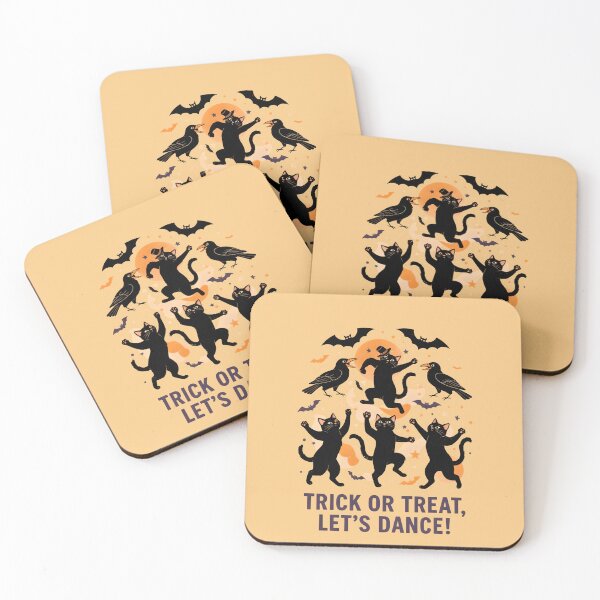 Item preview, Trick or treat, let's dance! - Cats, crows and bats designed and sold by ParadoxParadox.