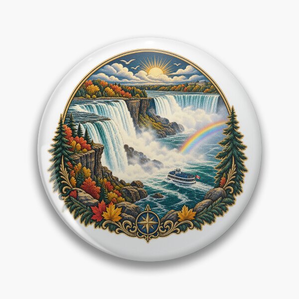 Item preview, Niagara Falls – Vintage Romantic Landscape Art designed and sold by DoReMiStudio.