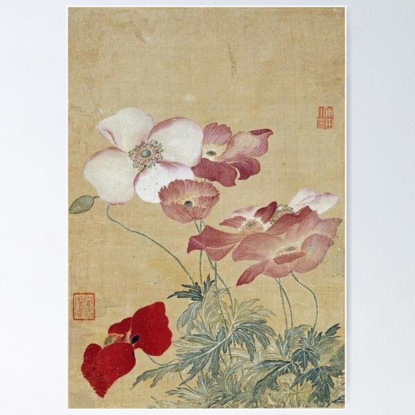 Item preview, Yun Shouping (恽寿平) - Poppies designed and sold by RBEnt.