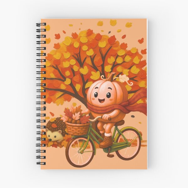 Item preview, Cute Pumpkin Riding Bicycle | Cozy Fall Autumn Tree Design designed and sold by AppealingVibes.