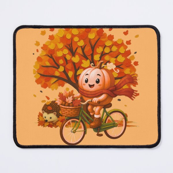 Item preview, Cute Pumpkin Riding Bicycle | Cozy Fall Autumn Tree Design designed and sold by AppealingVibes.