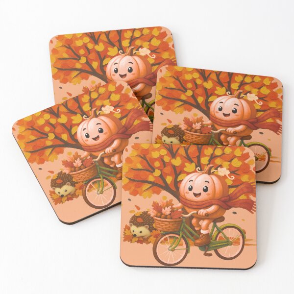 Item preview, Cute Pumpkin Riding Bicycle | Cozy Fall Autumn Tree Design designed and sold by AppealingVibes.