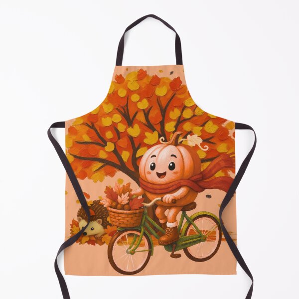 Item preview, Cute Pumpkin Riding Bicycle | Cozy Fall Autumn Tree Design designed and sold by AppealingVibes.