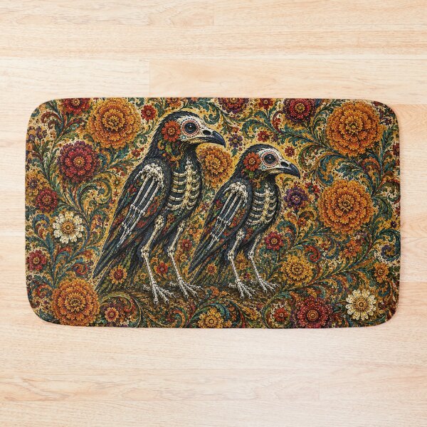 Item preview, Sugar Skull Ravens - Dia de los Muertos Folk Art designed and sold by newnomads-art.
