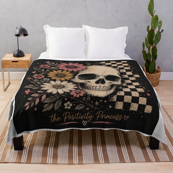 Item preview, Floral Skull Alternative Grunge Art designed and sold by The Positivity Princess.