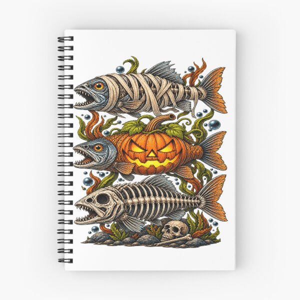 Item preview, Halloween Fish Skeleton Pumpkin Funny Spooky Fishing Horror Angler Ocean Lover Vintage Halloween designed and sold by 76Valeria.