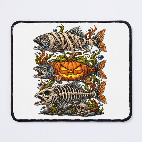Item preview, Halloween Fish Skeleton Pumpkin Funny Spooky Fishing Horror Angler Ocean Lover Vintage Halloween designed and sold by 76Valeria.