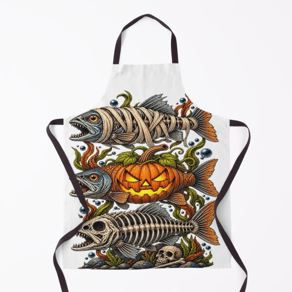 Item preview, Halloween Fish Skeleton Pumpkin Funny Spooky Fishing Horror Angler Ocean Lover Vintage Halloween designed and sold by 76Valeria.